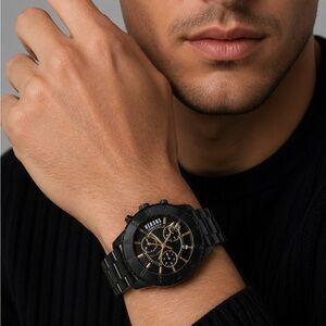 New Authentic VERSUS Versace Tokyo Chronograph Sport Watch – Black
